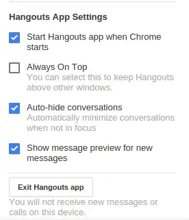 hangouts settings