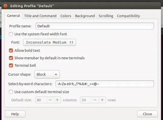 edited default profile settings