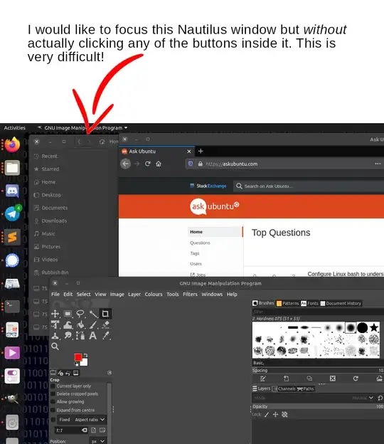 A Nautilus window mostly covered by other windows