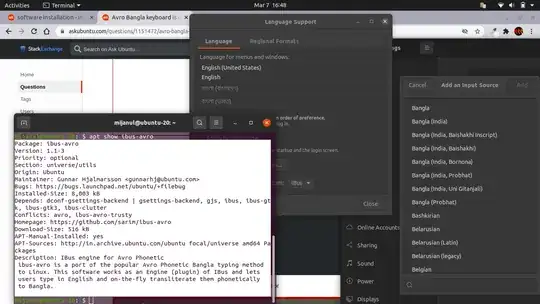 Bangla (avro phonetic) is missing from the list