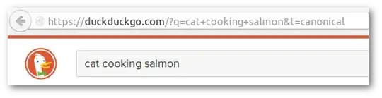 Search made directly by going to DuckDuckGo