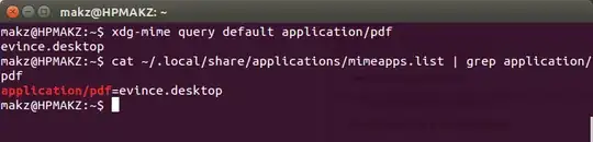 terminal showing evince as default