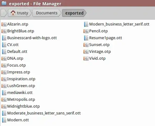 Exported Templates in File Manager