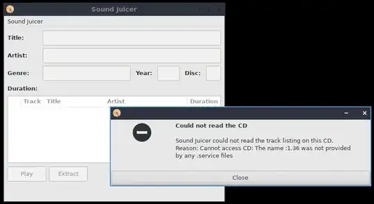 screenshot of Sound Juicer error message