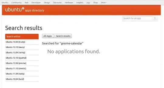 Screenshot of search results in apps.ubuntu.com, showing zero results for "gnome-calendar"