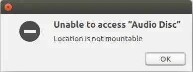Unable to access “Audio Disc Location is not mountable