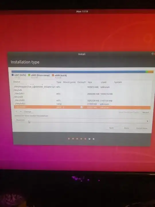 screenshot of the installer view