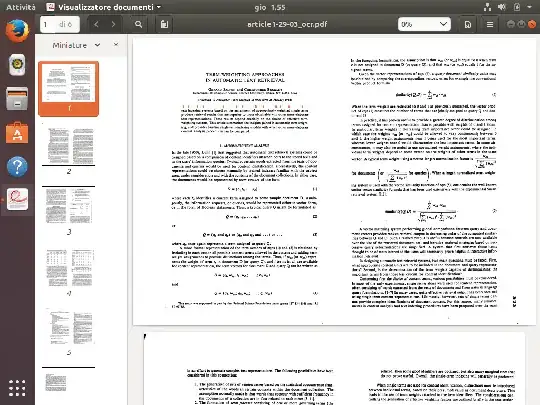Screenshot of Evince showing a PDF sandwich