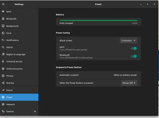 Power Settings no brightness control