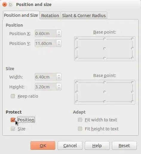 Protect object position