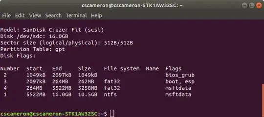 sudo parted -ls  /dev/sdx