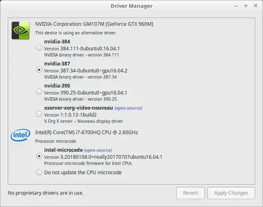 Changing from Do not update the CPU microcode to intel-microcode
