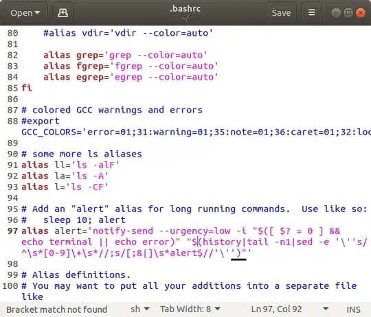 Bracket match not found