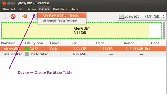create a new partition table