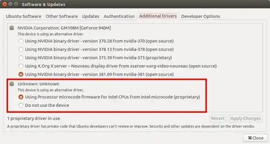 Software & Updates > Additional Drivers > Unknown/Intel Microcode