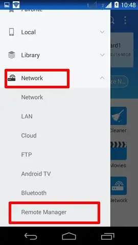 network -> remote manager