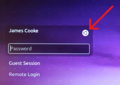Ubuntu icon on GDM shows desktop that will be active on login