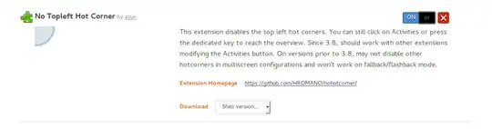 Screenshot of extendsions.gnome.org link