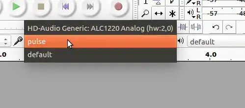 audacity recording device menu after the command