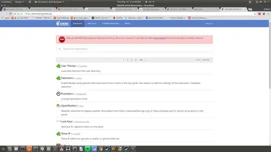 screenshot of error on extensions.gnome.org
