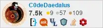 profile for C0deDaedalus on Stack Exchange, a network of free, community-driven Q&A sites