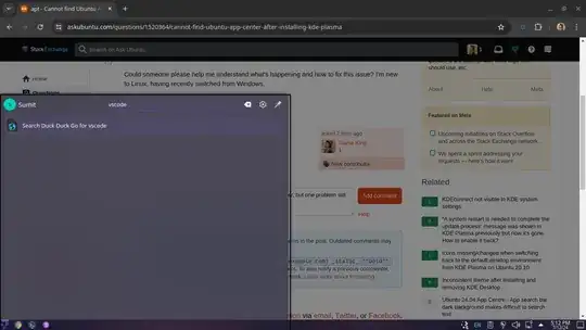 screenshot showing that searching for "vscode" returns no results