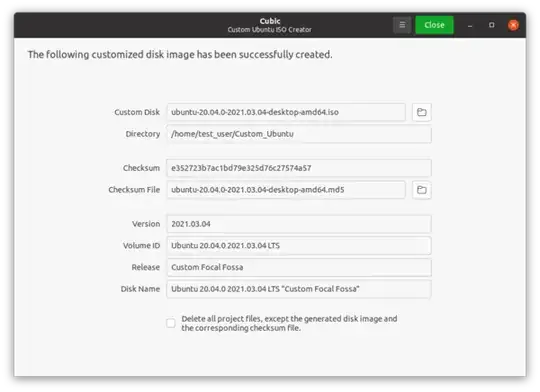 The Cubic Finish Page