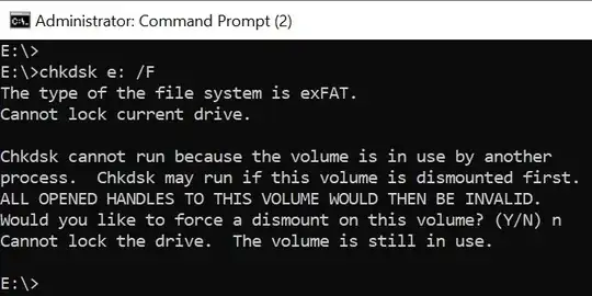 Windows says the partition is locked, I deny forcing a remount