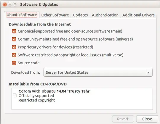 Ubuntu Software Center Software Sources dialog box