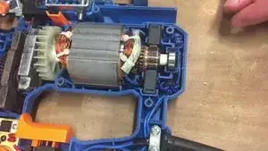 Remove the two carbons located next to the stator.