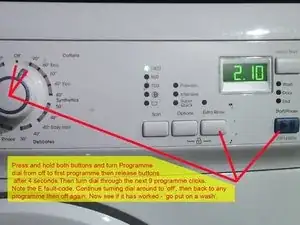 Zanussi Washing Machine Fault Code Reset