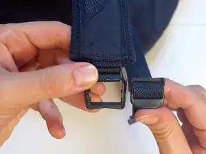 From the side, you’ll see the duck bill sliding into a channel at the top of the square piece.