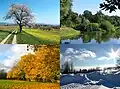 Landschaften im Frühling, Sommer, Herbst und Winter
