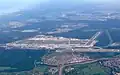 Der Frankfurter Flughafen aus der Luft gesehen