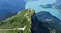 Blick vom Schafberg im Salzkammergut. Unten sieht man den Mondsee.