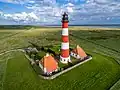 Der Leuchtturm Westerheversand im deutschen Bundesland Schleswig-Holstein