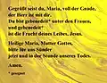 Das Gebet Gegrüßt seist du Maria, so wie es viele Katholiken beten.