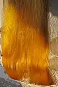 Seidenfasern aus der Nähe