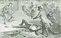 Eine Zeichnung aus dem Jahr 1890: Ein Betrunkener liegt auf der Straße.