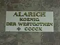 Gedenktafel für Alarich, einen König der Goten zur Zeit der Völkerwanderung