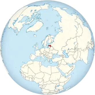 Latvia on the globe (Europe centered).svg