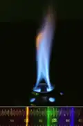 Alkohol brennt mit einer leuchtenden blauen Flamme.