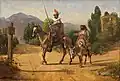 Don Quixote, der „Ritter von der traurigen Gestalt”, ist eine bekannte Figur aus einem Roman.