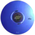 Eine Blu-ray Disc der Firma Panasonic