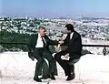 Teddy Kollek, hier links, wurde bekannt als Bürgermeister von Jerusalem.