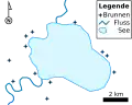Eine einfache Landkarte mit einem See