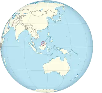 Brunei on the globe (Southeast Asia centered).svg