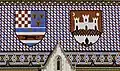 Auf der Markuskirche in Zagreb: rechts das Wappen der Stadt, links des Landes Kroatien
