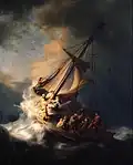 Vor etwa 400 Jahren malte Rembrandt dieses Bild: Jesus und die Apostel auf dem See Genezareth.