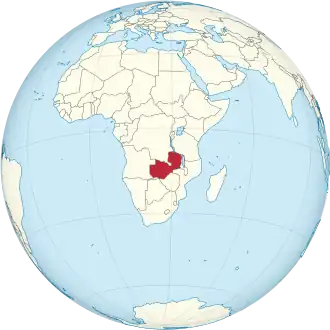 Zambia on the globe (Zambia centered).svg